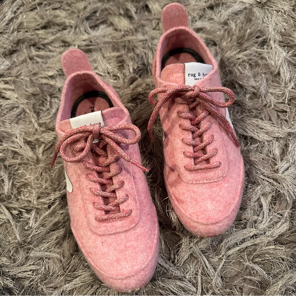Rag & Bone Retro Runner Felted Wool Blend Pink Sn… - image 6